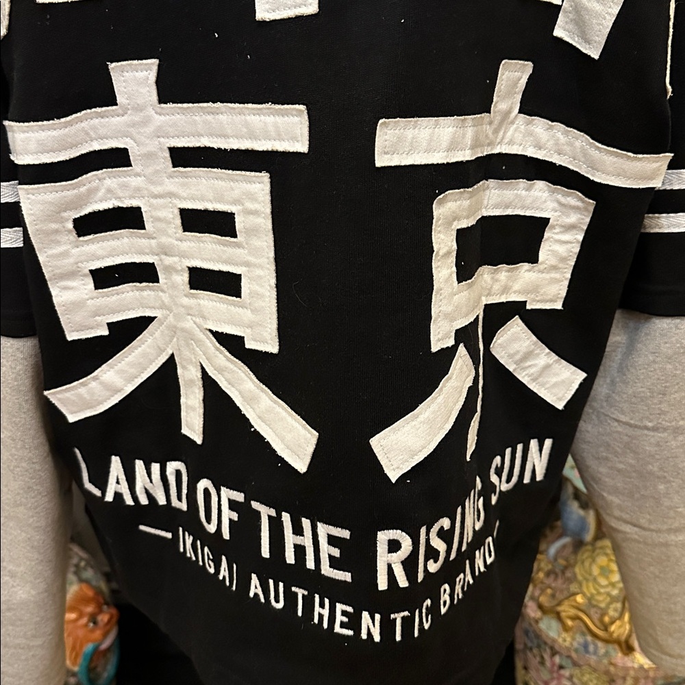 “Jkjgaj” Black, White & Gray Fully Appliquéd Tokyo Hoodie - Picture 4 of 4